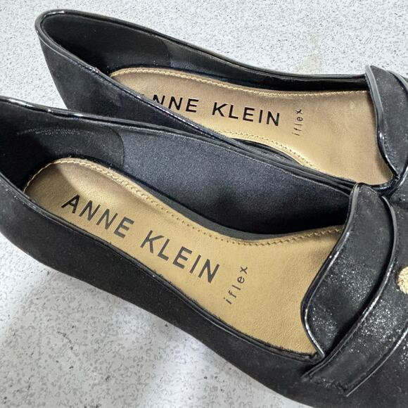 Anne Klein casual shoes iflex black metallic flats ladies US size 7.5M loafers - Picture 9 of 10